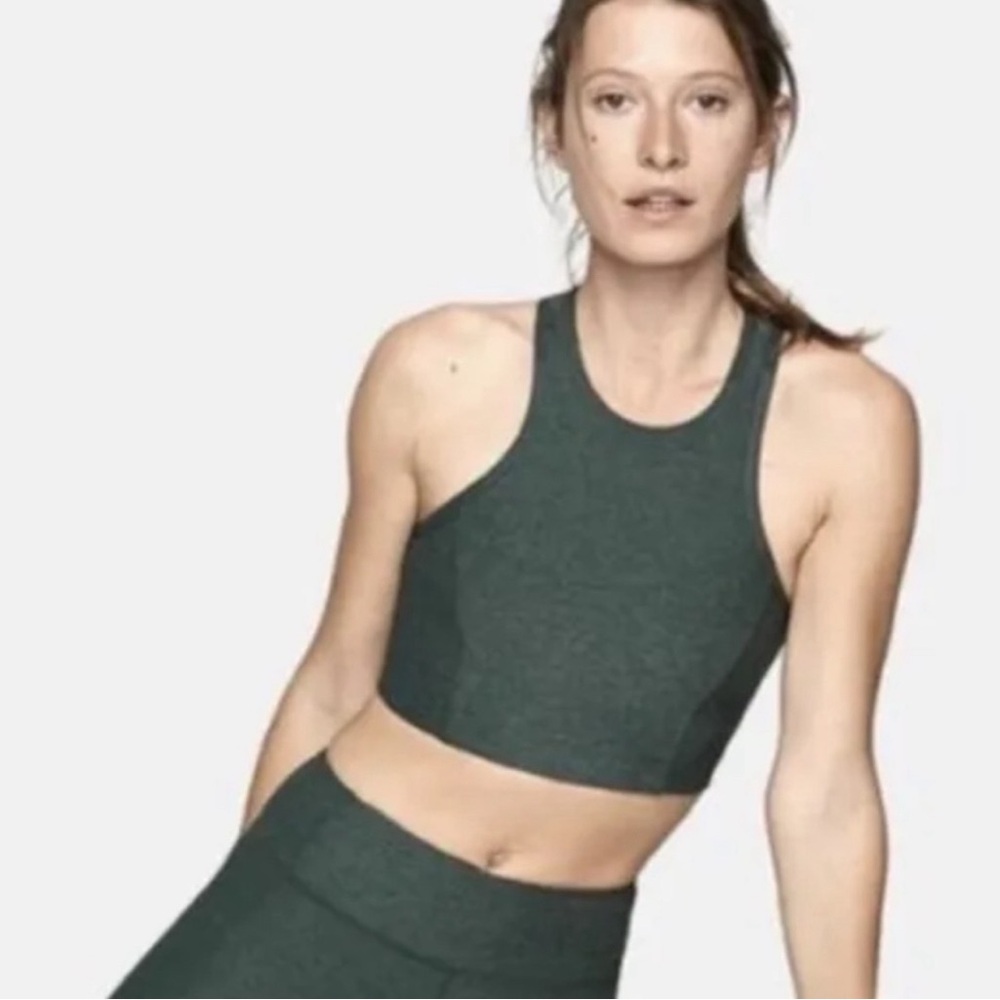 Outdoor Voices Athena Crop Bra in green